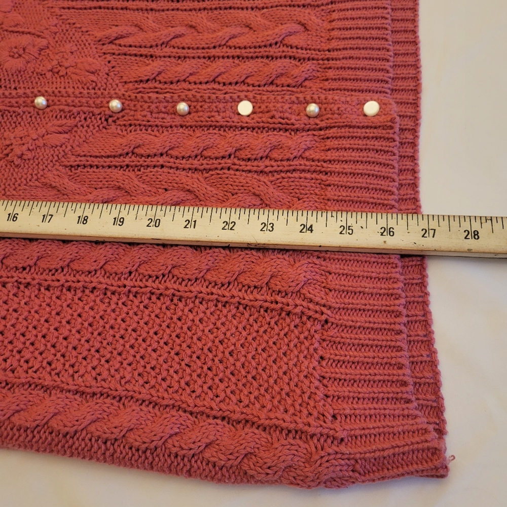 VINTAGE Cable Knit Cardigan| Women's Medium|Dusty Rose/Mauve - Picture 9 of 9